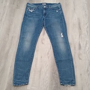 MOTHER The Looker Graffiti Girl Distressed Jeans Size 30